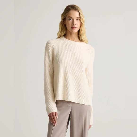 NWOT Quince Mongolian Cashmere Fisherman Crewneck Sweater - Picture 3 of 9